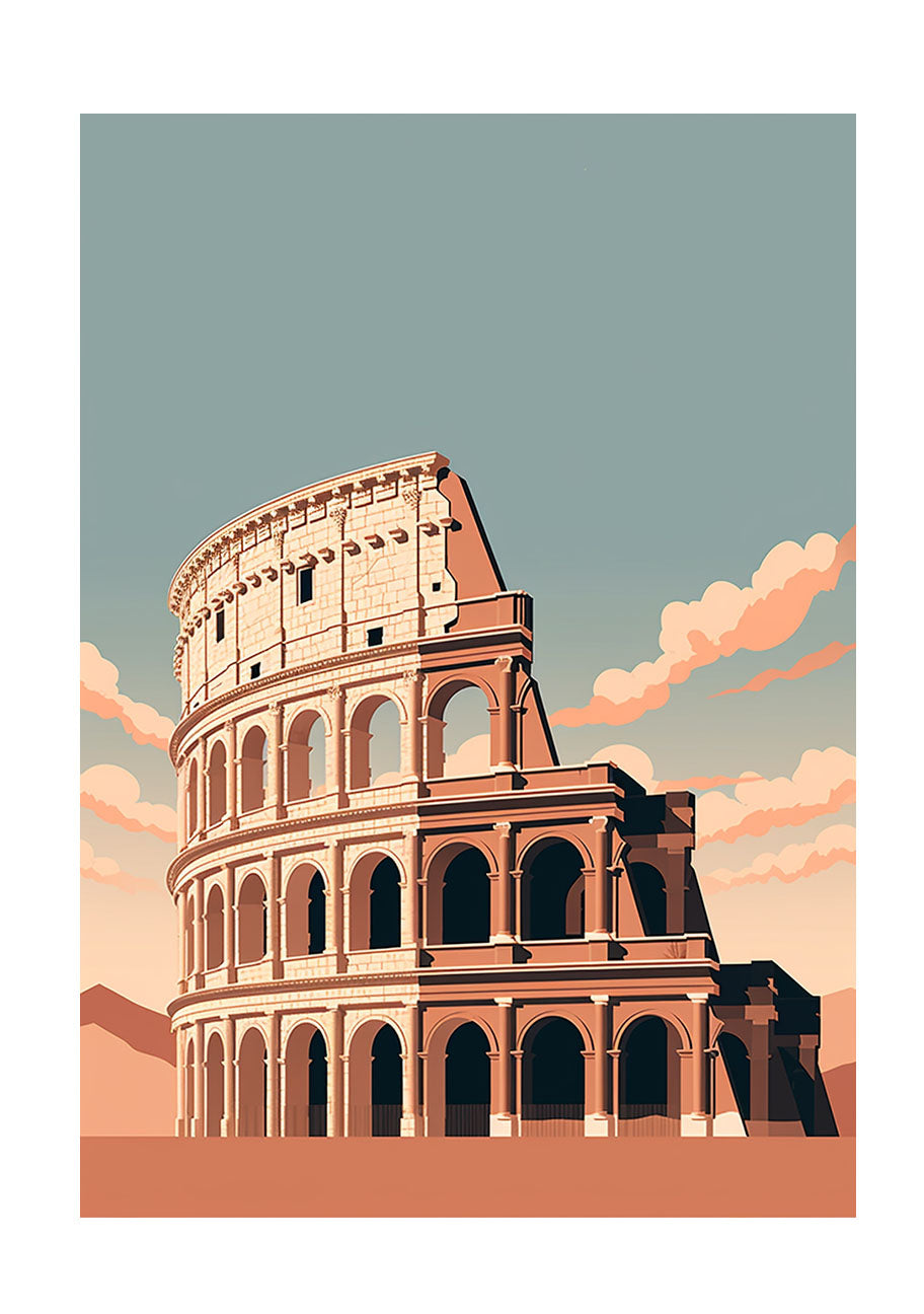コロッセオのアートポスター原画のみ