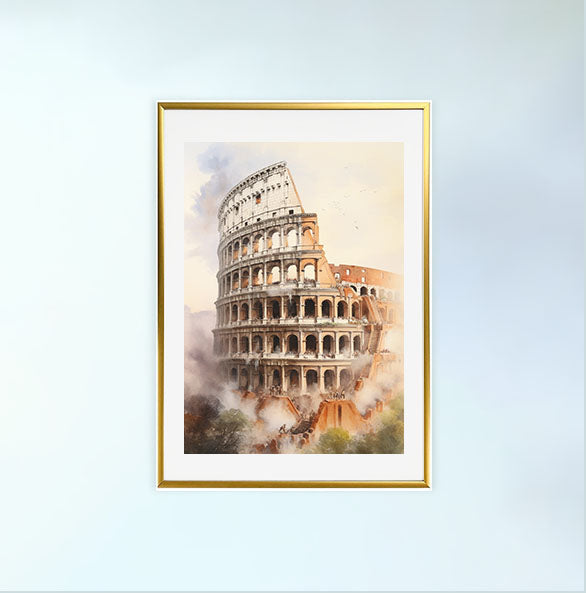 コロッセオのアートポスター金フレームあり