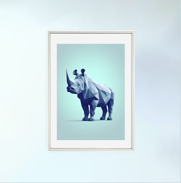 絶滅危惧種サイのアートポスター:endangered_rhinoceros_7fe2 通販