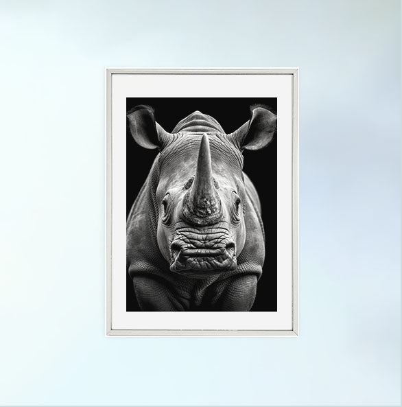 絶滅危惧種サイのアートポスター:endangered_rhinoceros_fb08 通販