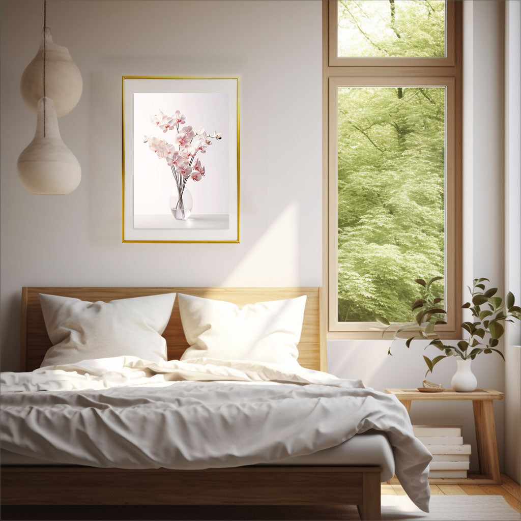 エセアラル・オーキッドのアートポスター寝室配置イメージ