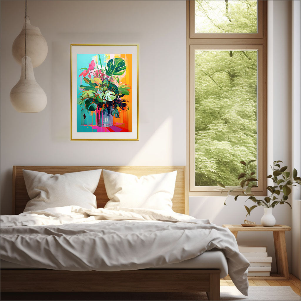 ビカクシダのアートポスター寝室配置イメージ