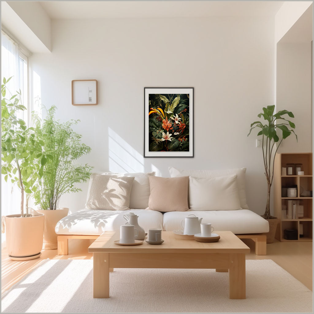 ビカクシダのアートポスター:Eupatorium_makinoi_71df / 北欧_植物__のポスター画像リビングに設置したイメージ