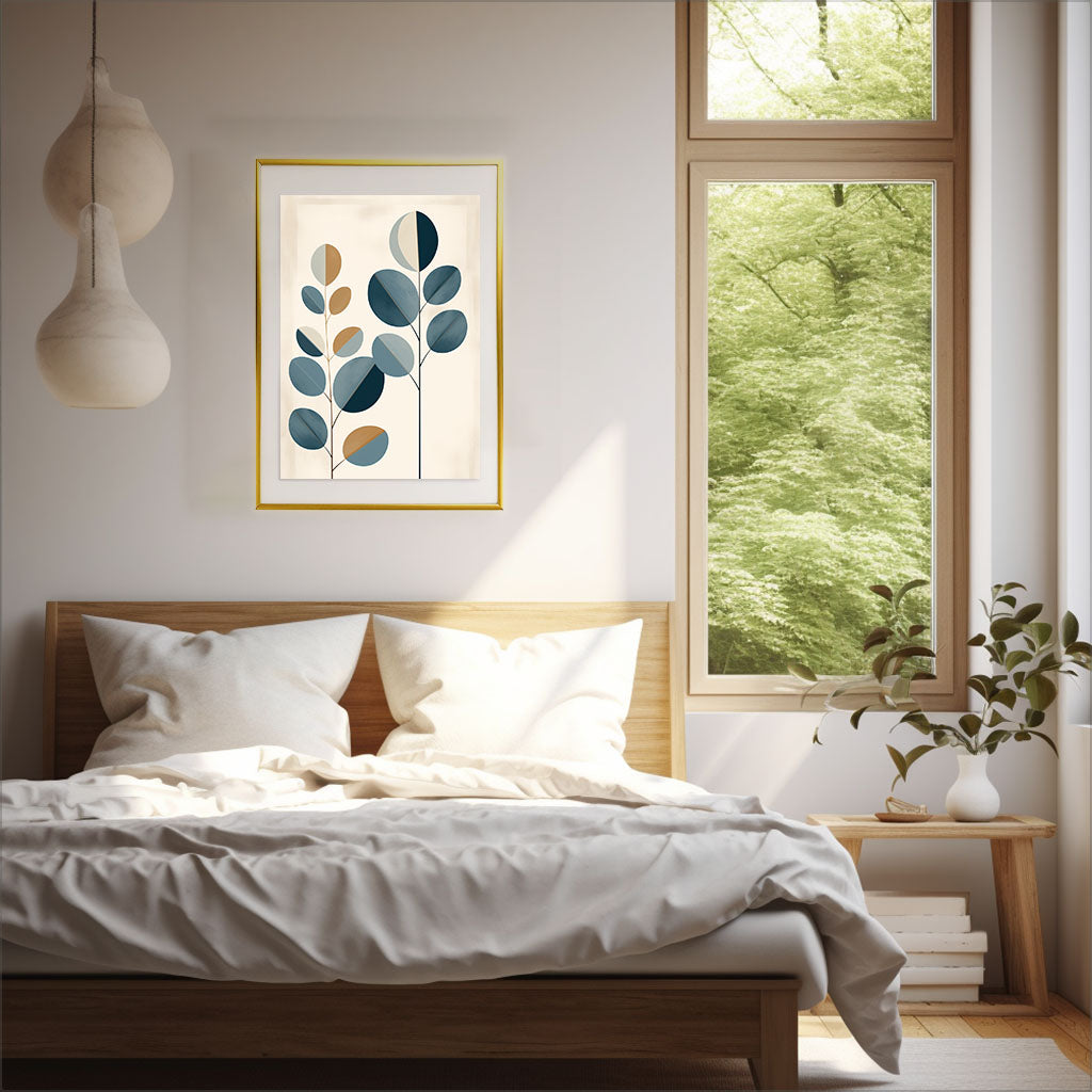 ビカクシダのアートポスター:Eupatorium_makinoi_f703 / 北欧_ポップ_植物__のポスター画像寝室に設置したイメージ