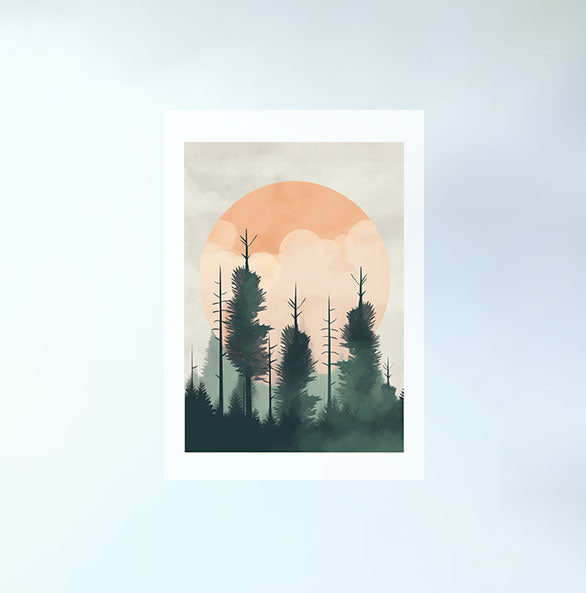 森林の木々のアートポスター原画のみ設置イメージ