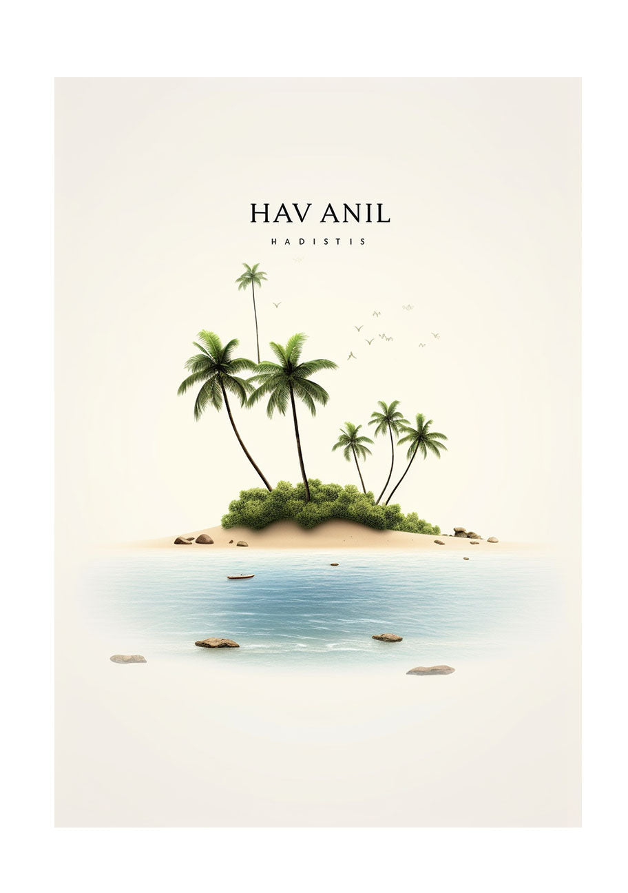 ハワイのビーチのアートポスター原画のみ