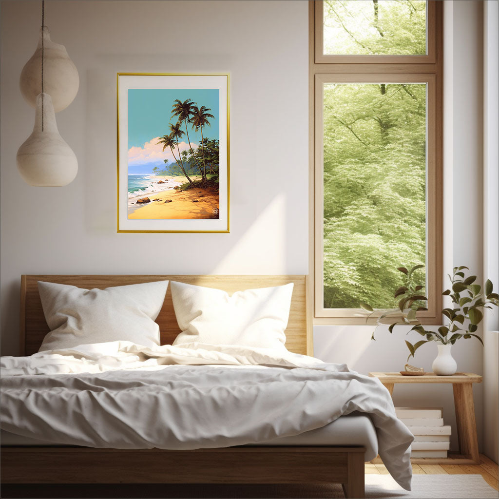 ハワイのアートポスター寝室配置イメージ