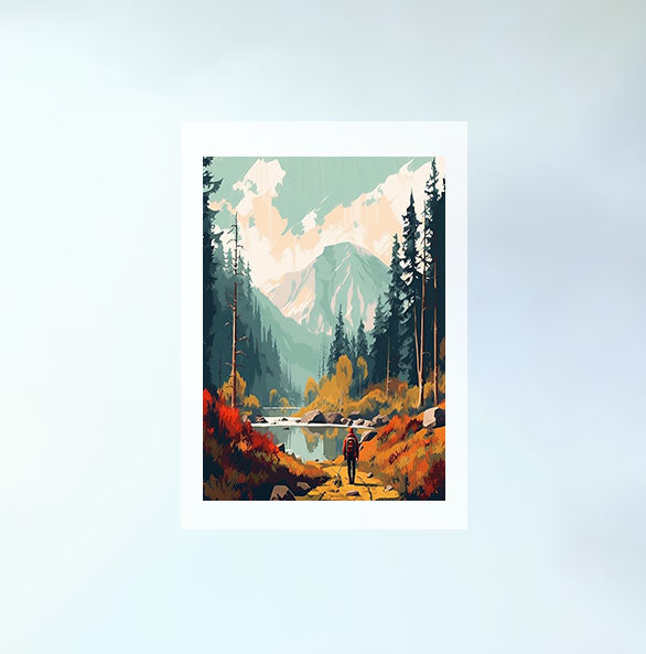 ハイキングの景色のアートポスター原画のみ設置イメージ