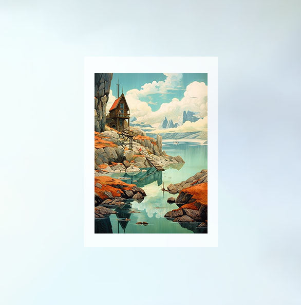 ハイキングの景色のアートポスター原画のみ設置イメージ