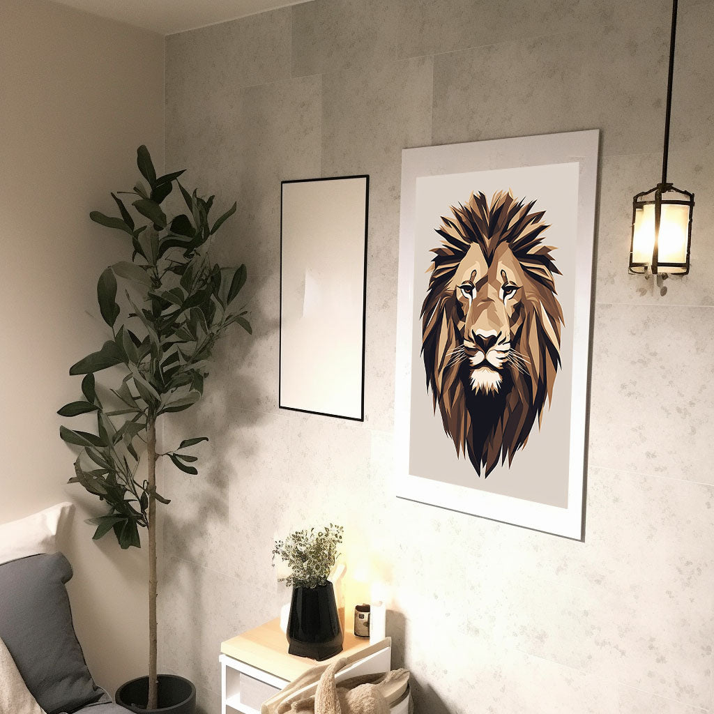 マジェスティックライオンのアートポスター廊下配置イメージ