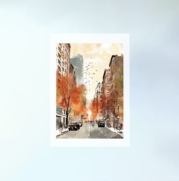 マンハッタンの街並みのアートポスター原画のみ設置イメージ