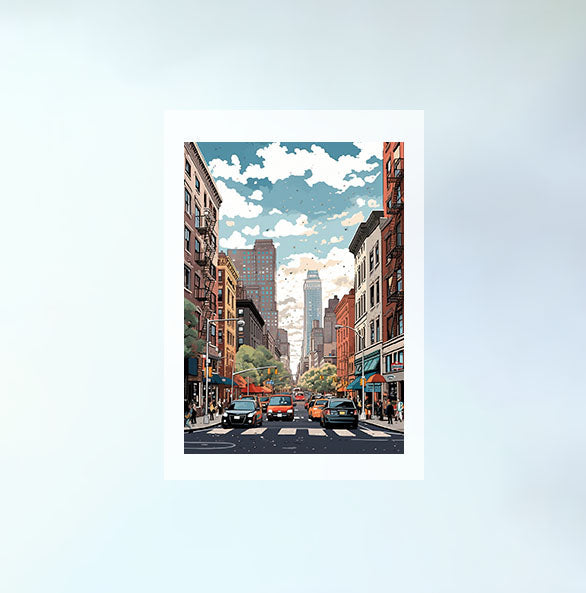 マンハッタンの街並みのアートポスター:manhattan_streetscape_e6ac 通販