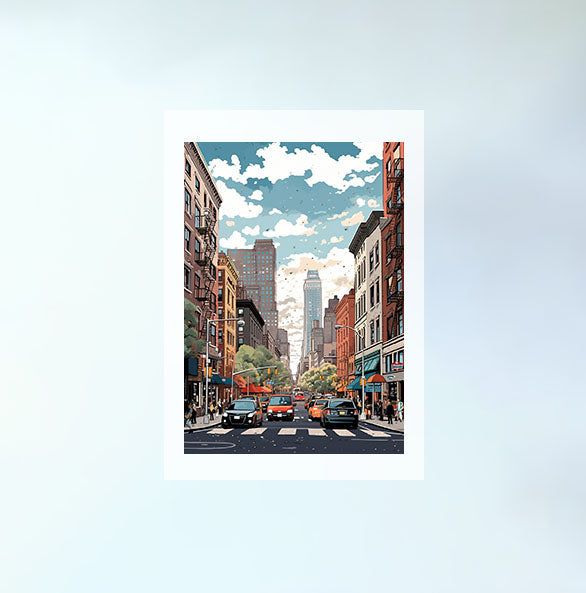 マンハッタンの街並みのアートポスター原画のみ設置イメージ