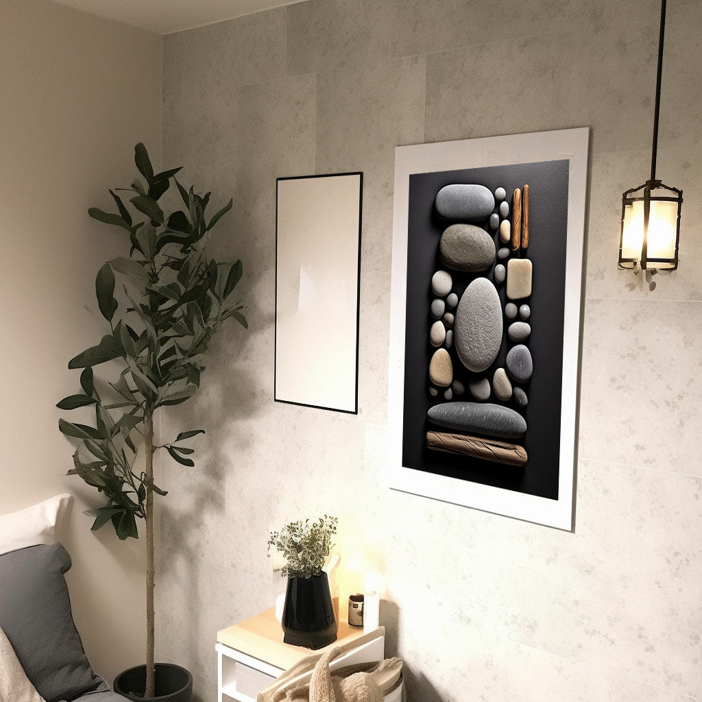瞑想用禅ストーンズのアートポスター廊下配置イメージ
