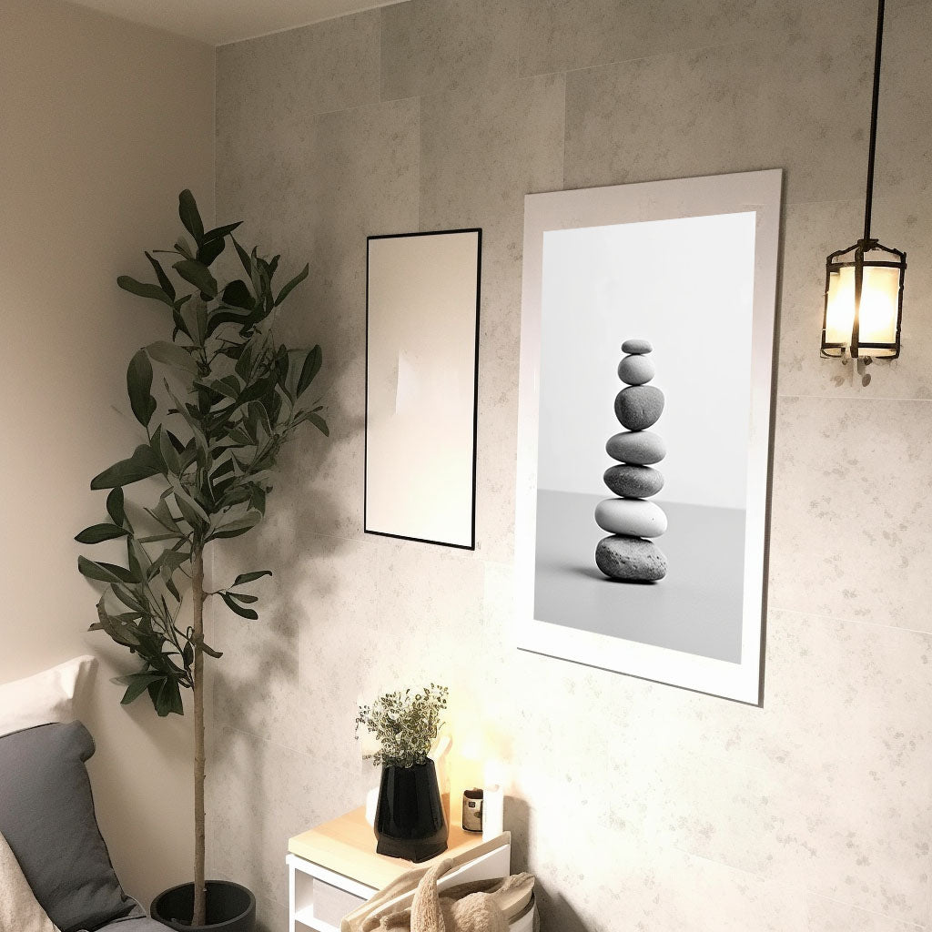 瞑想用禅ストーンズのアートポスター廊下配置イメージ