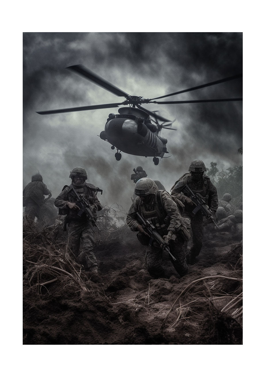 軍隊のシーンのアートポスター原画のみ