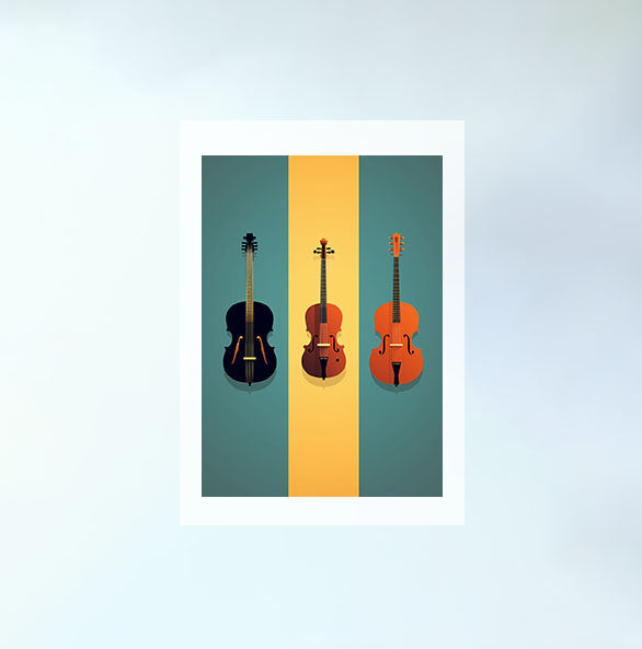 音楽の楽器のアートポスター原画のみ設置イメージ