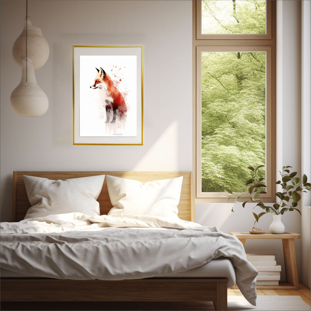 ノーブルホースのアートポスター寝室配置イメージ