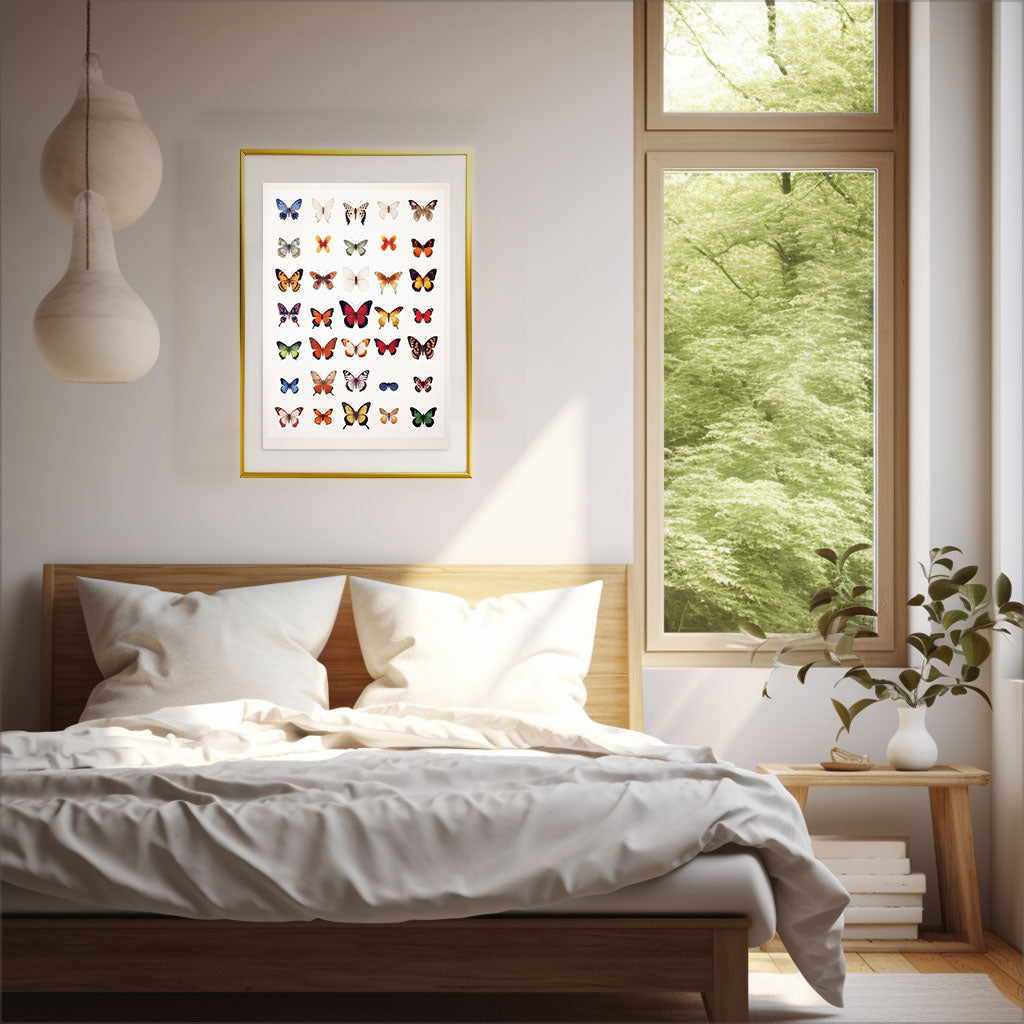 プリズム・バタフライ・ガーデンのアートポスター寝室配置イメージ