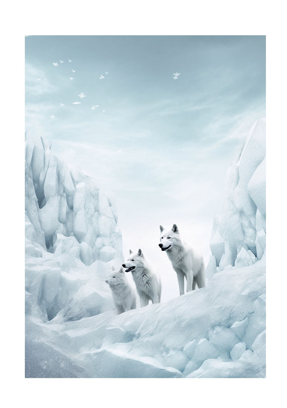 原始的な北極圏のオオカミのアートポスター原画のみ