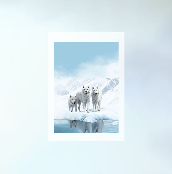 原始的な北極圏のオオカミのアートポスター原画のみ設置イメージ