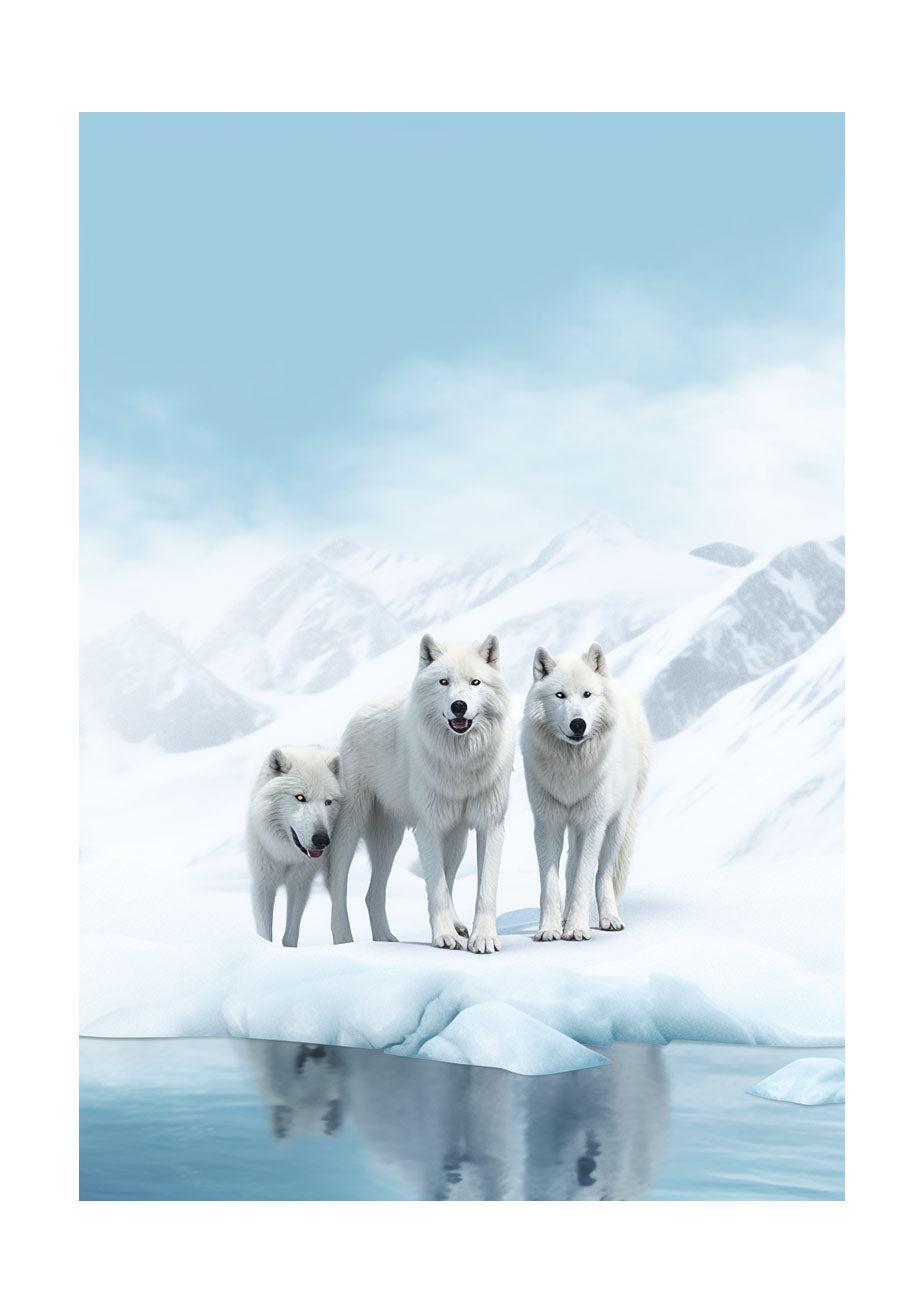 原始的な北極圏のオオカミのアートポスター原画のみ