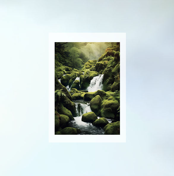 原始的な滝のアートポスター原画のみ設置イメージ