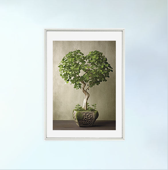 聖なるイチジクの木のアートポスター銀フレームあり