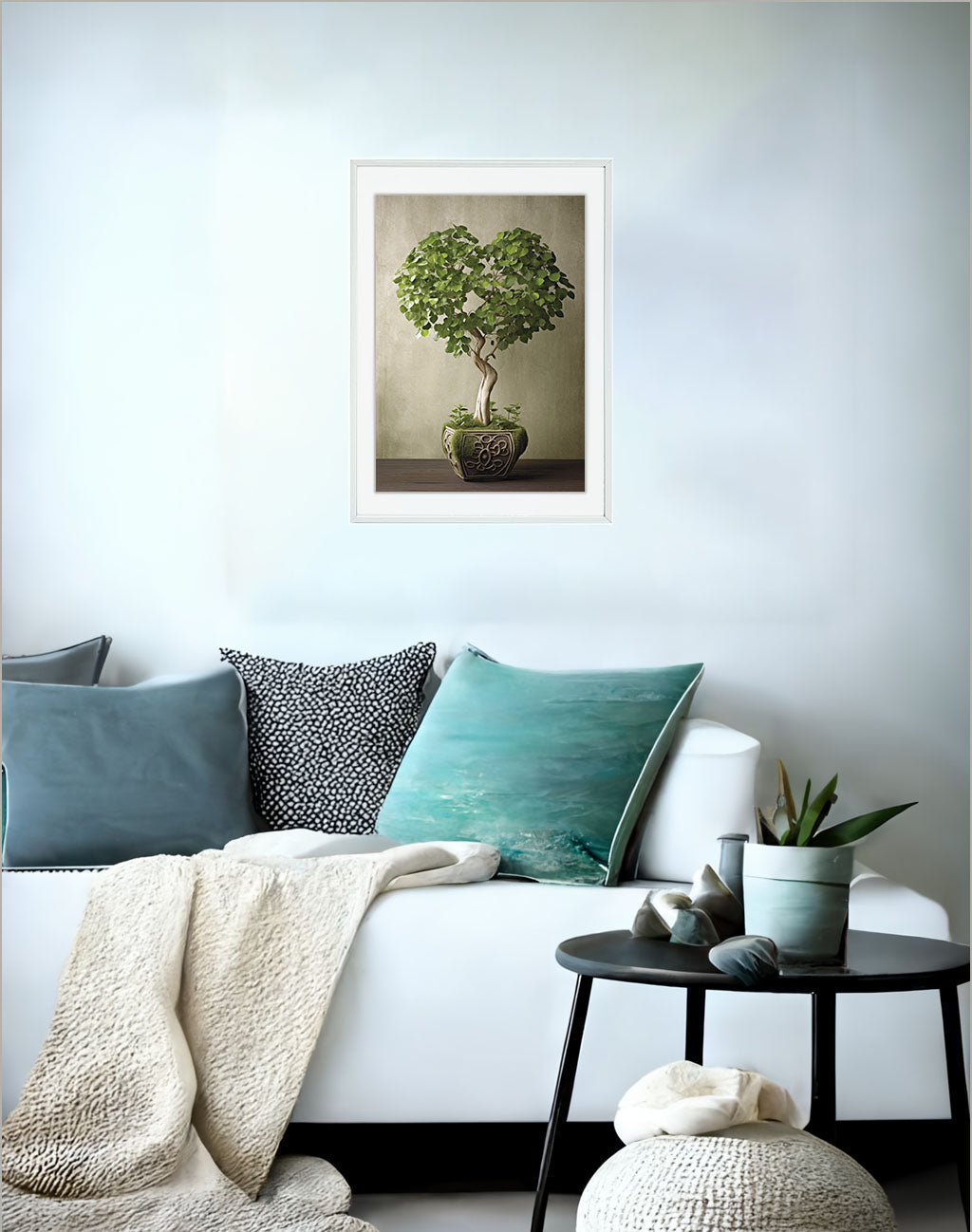 聖なるイチジクの木のアートポスターソファ配置イメージ