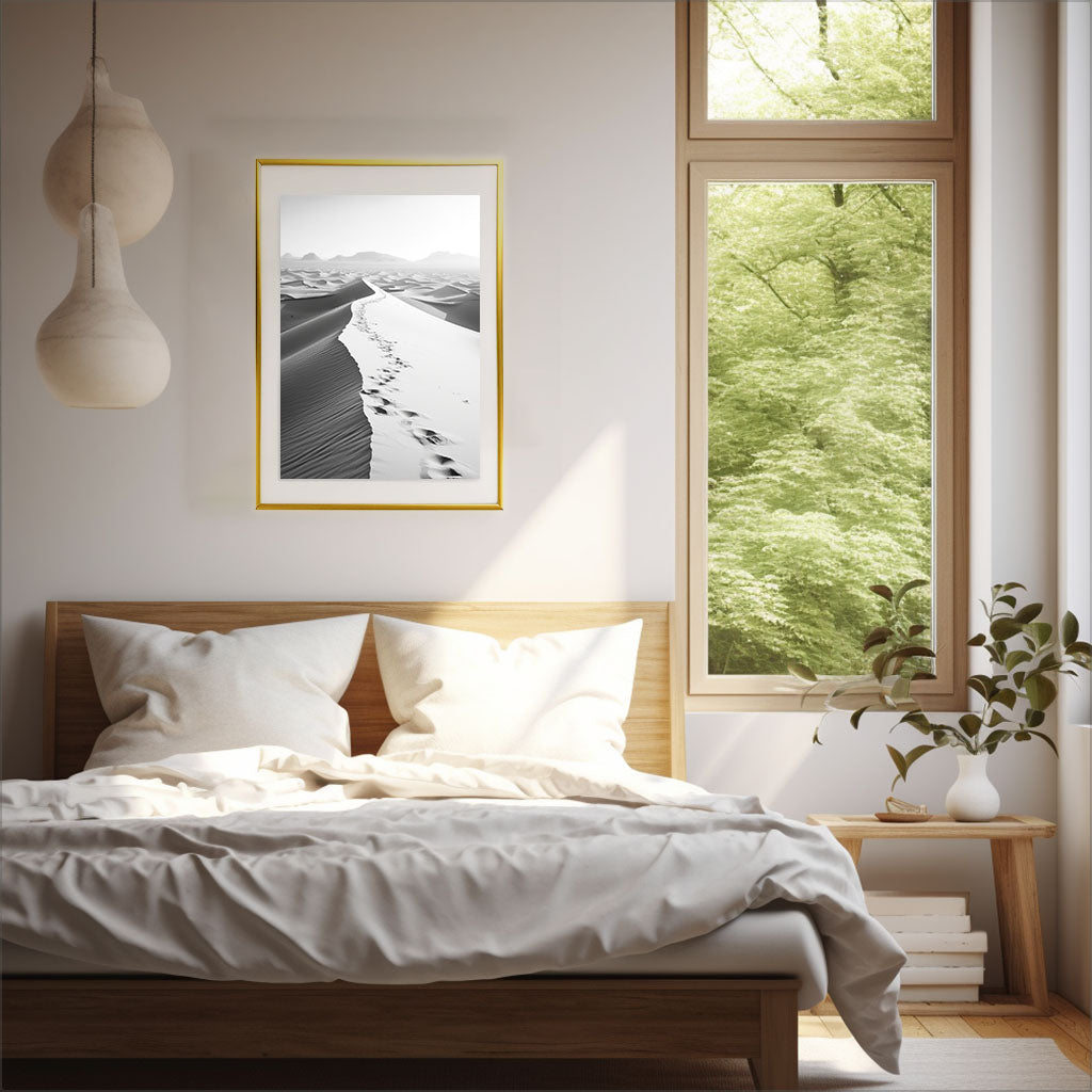 サハラ砂漠のアートポスター寝室配置イメージ