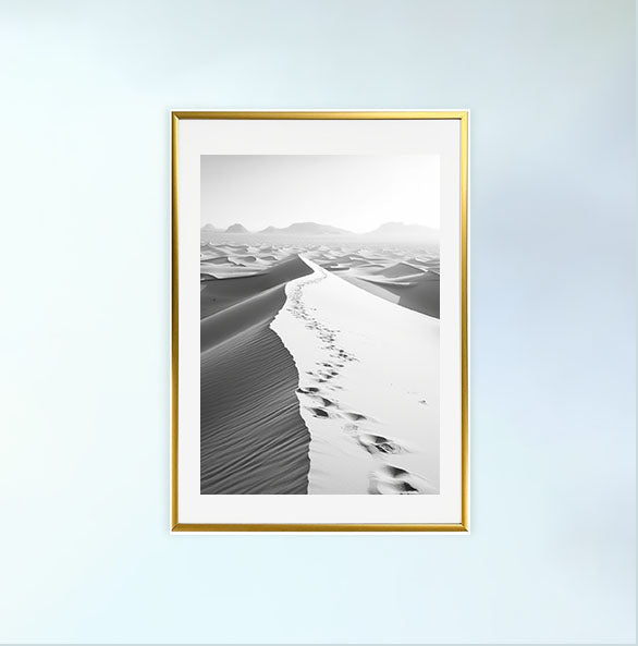 サハラ砂漠のアートポスター金フレームあり