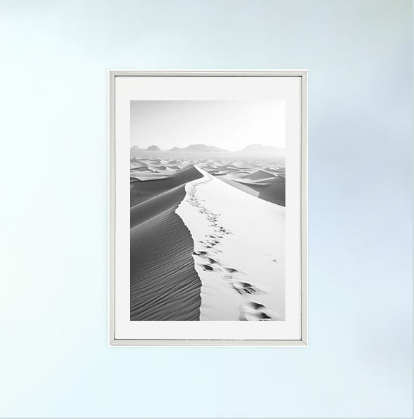 サハラ砂漠のアートポスター銀フレームあり