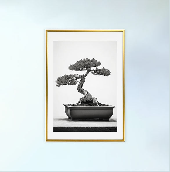 セレーネ盆栽のアートポスター金フレームあり