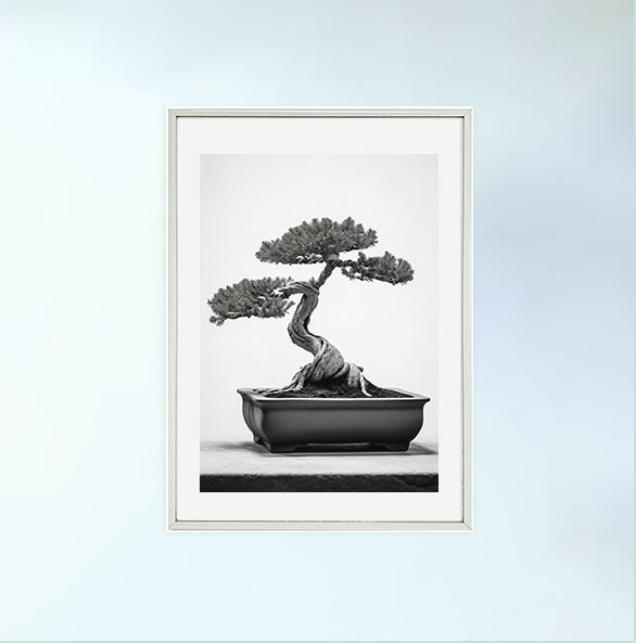 セレーネ盆栽のアートポスター銀フレームあり
