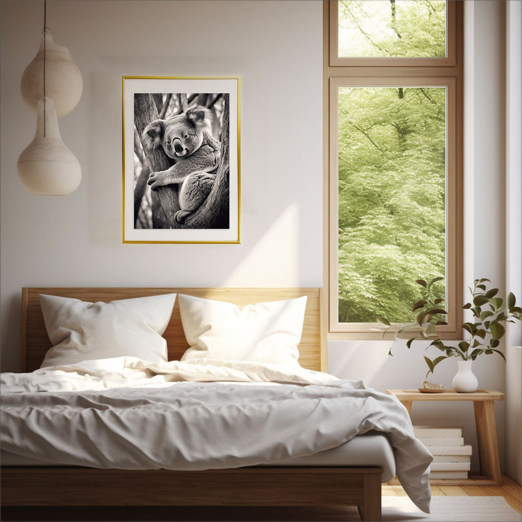 セレーネコアラズのアートポスター寝室配置イメージ