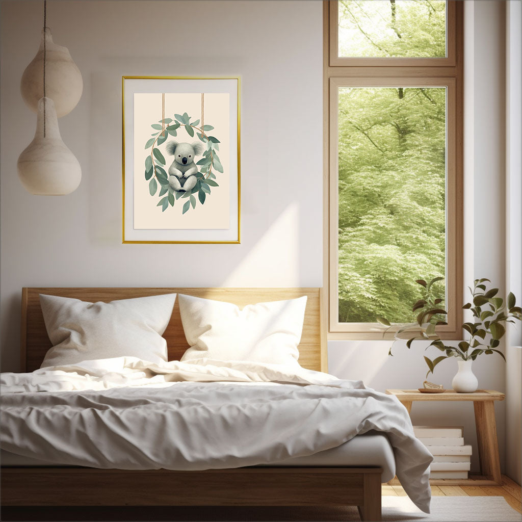 セレーネ・コアラズのアートポスター寝室配置イメージ