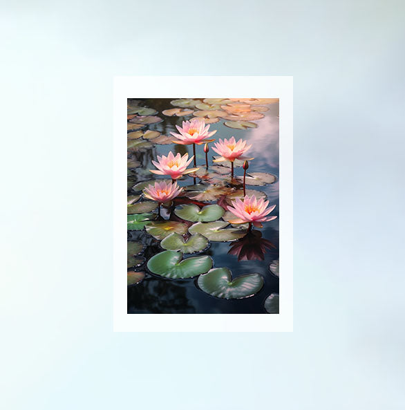 静謐な百合の池のアートポスター原画のみ設置イメージ