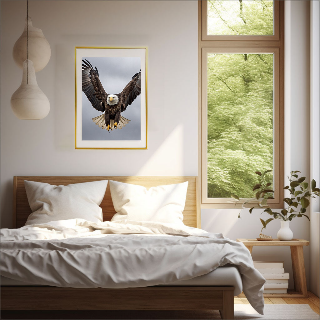 ソアリングイーグルのアートポスター寝室配置イメージ