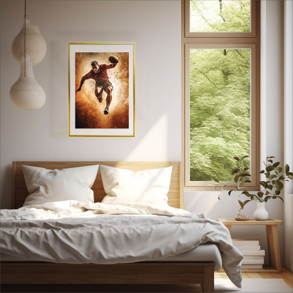 スポーツのアクションショットのアートポスター寝室配置イメージ