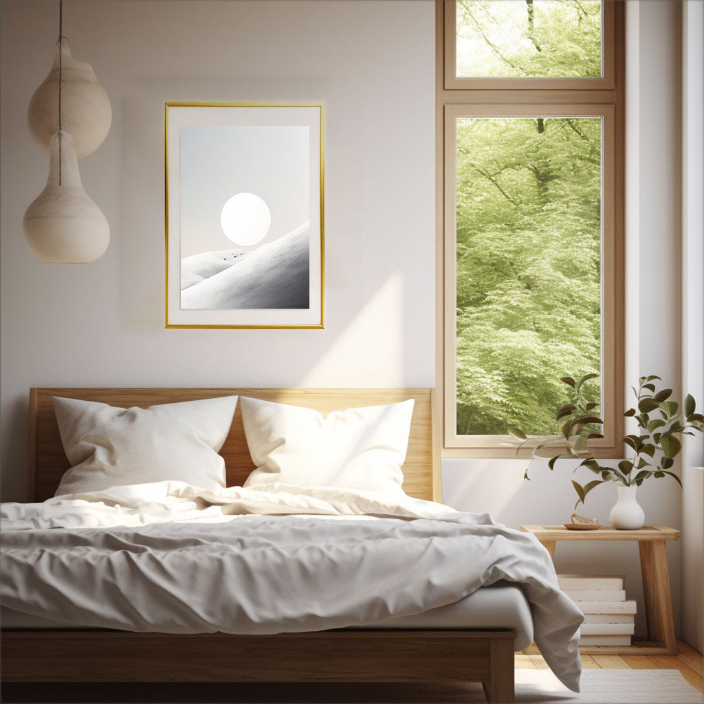 微妙なリズムのアートポスター寝室配置イメージ