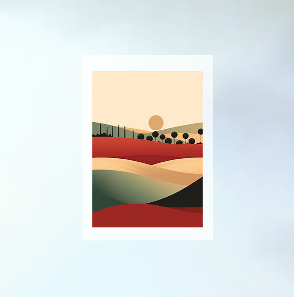 ボルドーのワイン畑のアートポスター原画のみ設置イメージ