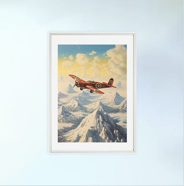 飛行機のアートポスター白フレームあり