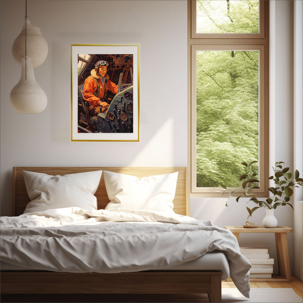 飛行機のアートポスター寝室配置イメージ