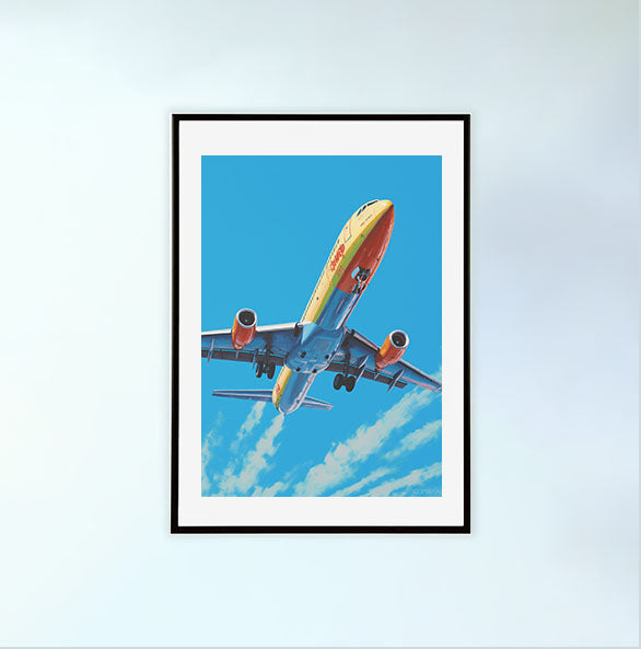 飛行機のアートポスター黒フレームあり