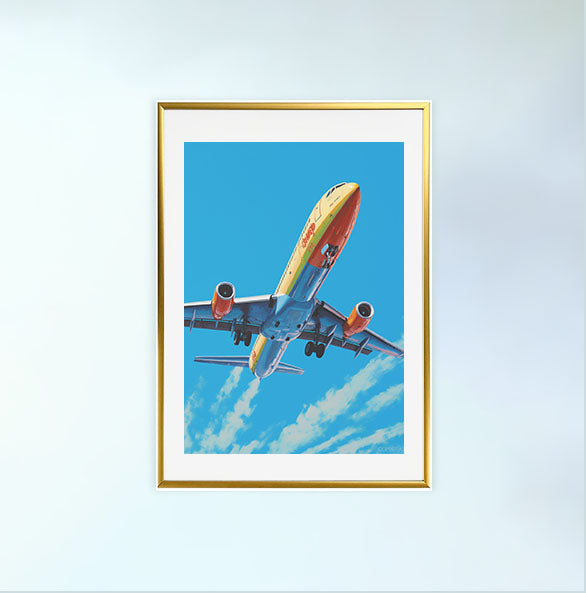 飛行機のアートポスター金フレームあり