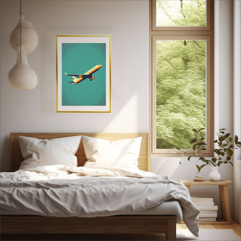 飛行機のアートポスター寝室配置イメージ