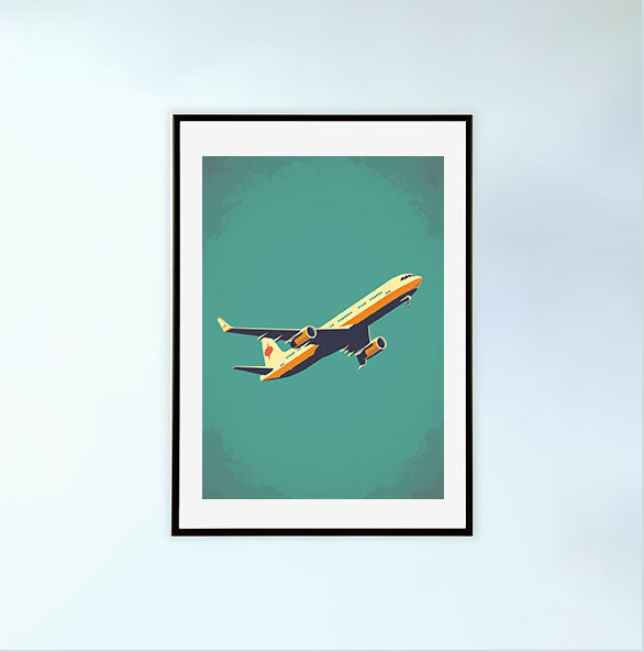 飛行機のアートポスター黒フレームあり