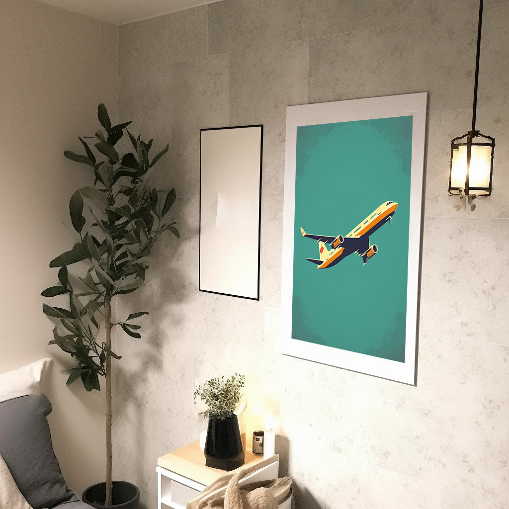 飛行機のアートポスター廊下配置イメージ