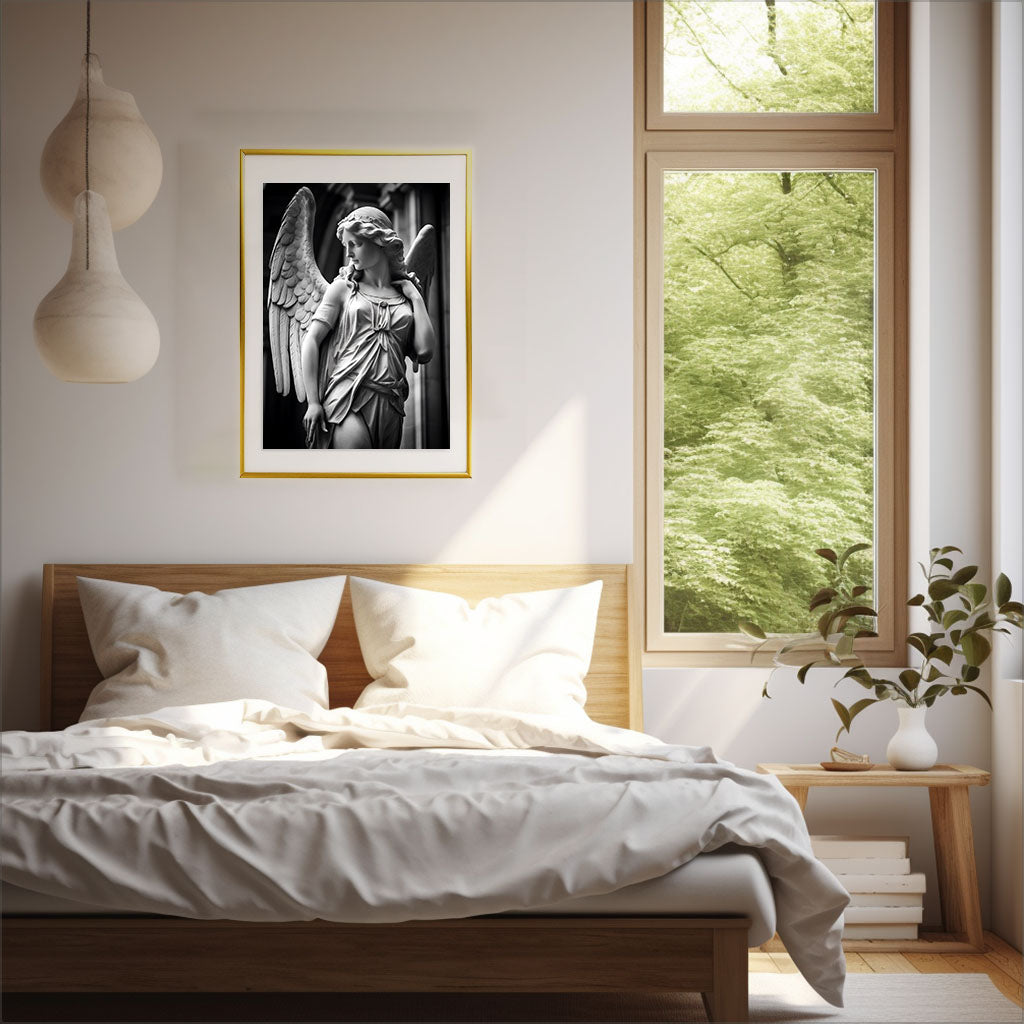 天使のアートポスター寝室配置イメージ