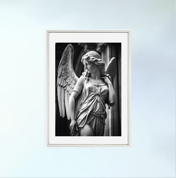 天使のアートポスター銀フレームあり